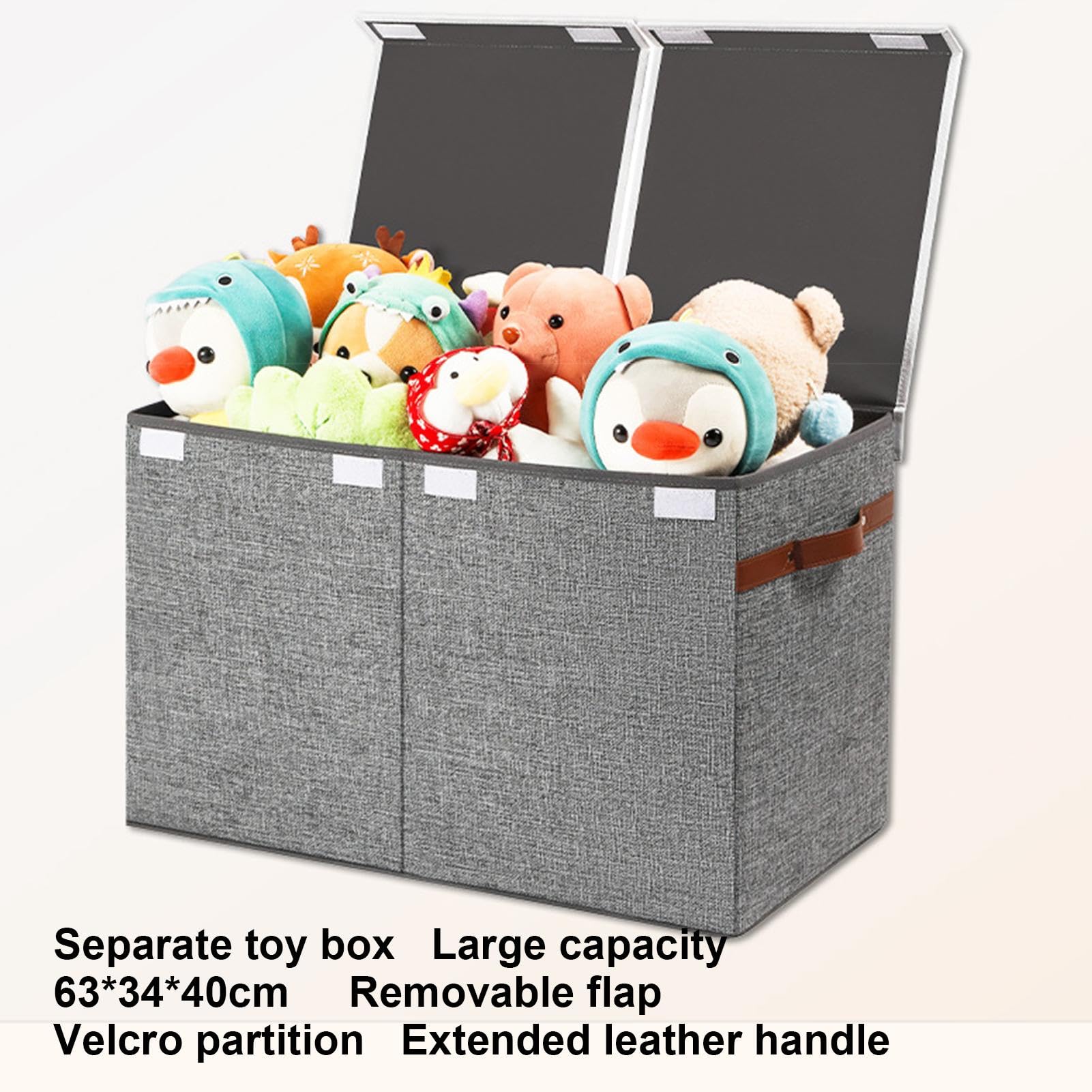 Cassapanca per giocattoli pieghevole, organizer per vestiti, leggero, contenitore per giocattoli con design rimovibile, contenitore per giocattoli per soggiorno, camera da letto e aree giochi per | Grande organizer per giocattoli con coperchio, contenitor