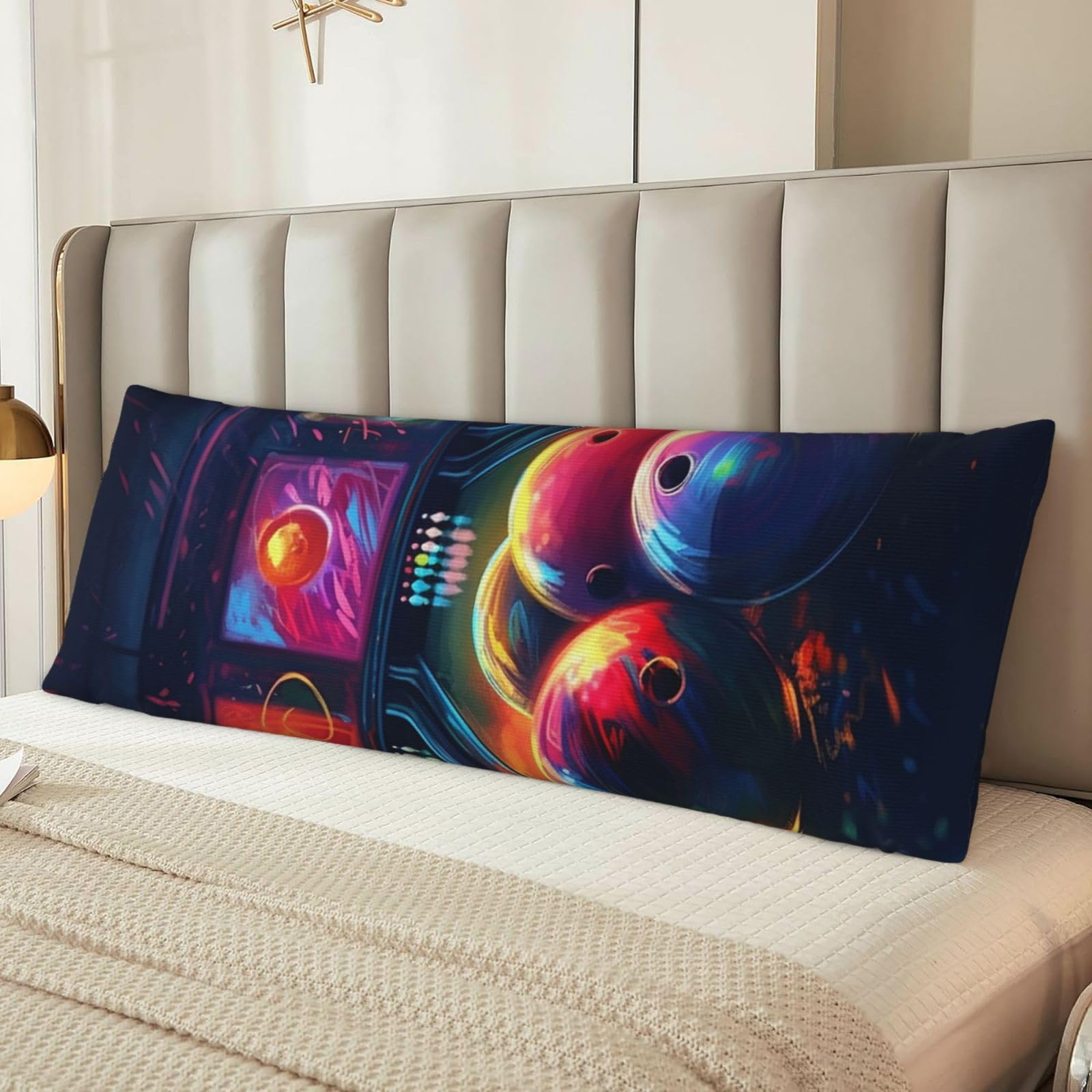 Fodpand Women's Black Bowling Balls Body Pillow Cover 20X54 Inches Soft Microfiber Long Pillow Case For Sleeping & Side Sleepers Comfy Breathable Decorative Body Pillowcase Gifts For Men
