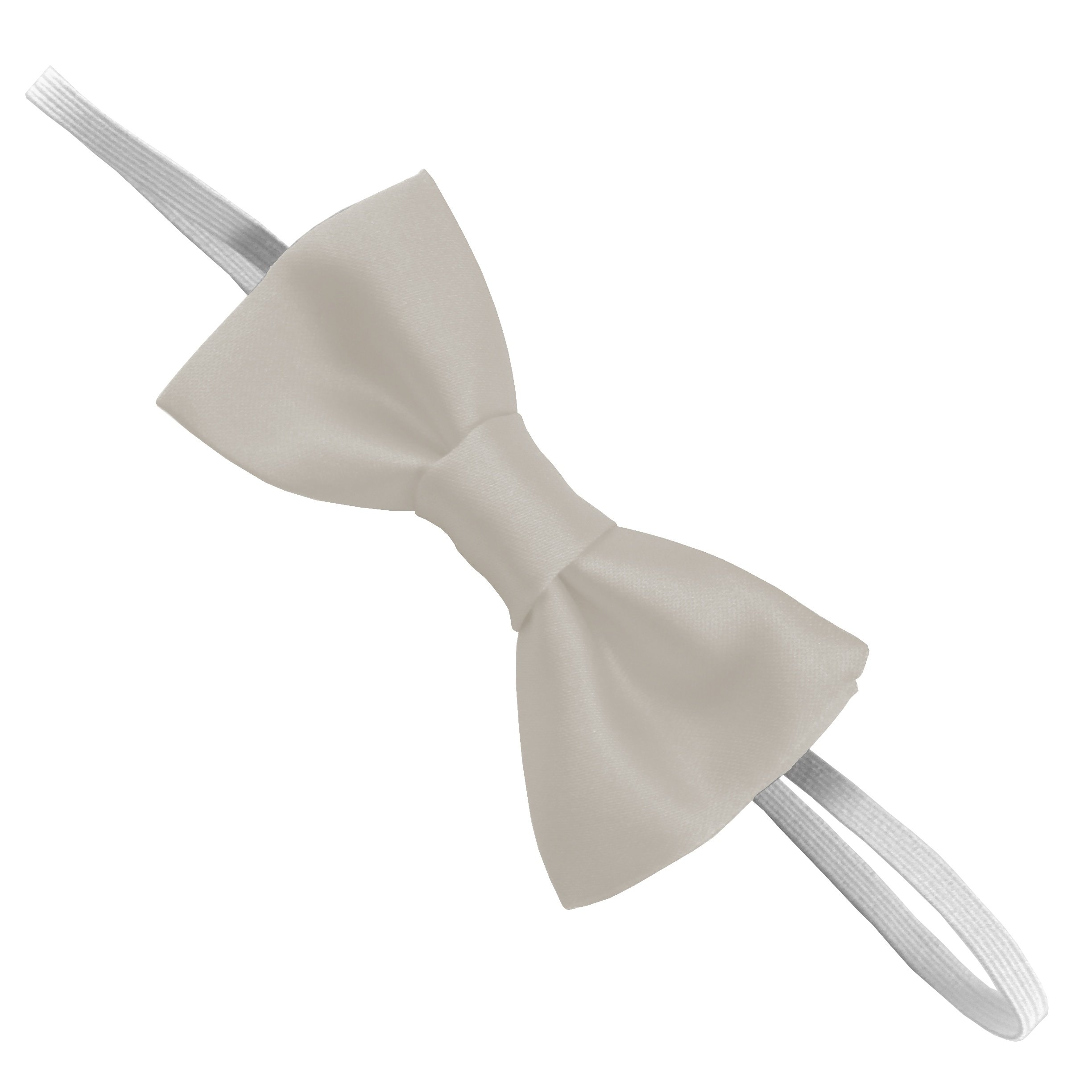 Great British Tie Club Children's Satin Elastic Bow Ties (Ivory)