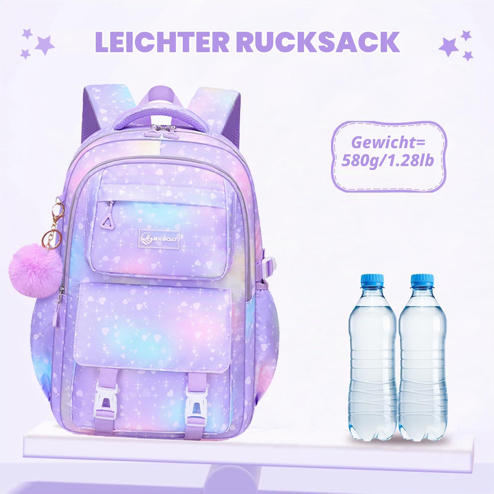 Amythe Schulrucksack Mädchen Teenager 3 Teilig für Schule Reisen