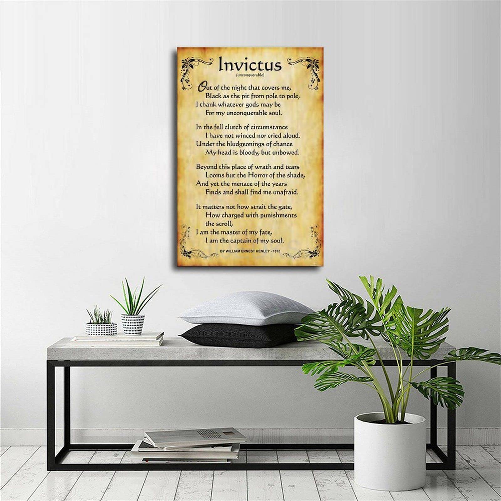 Invictus - Poster con poesia motivazionale e potente stampa