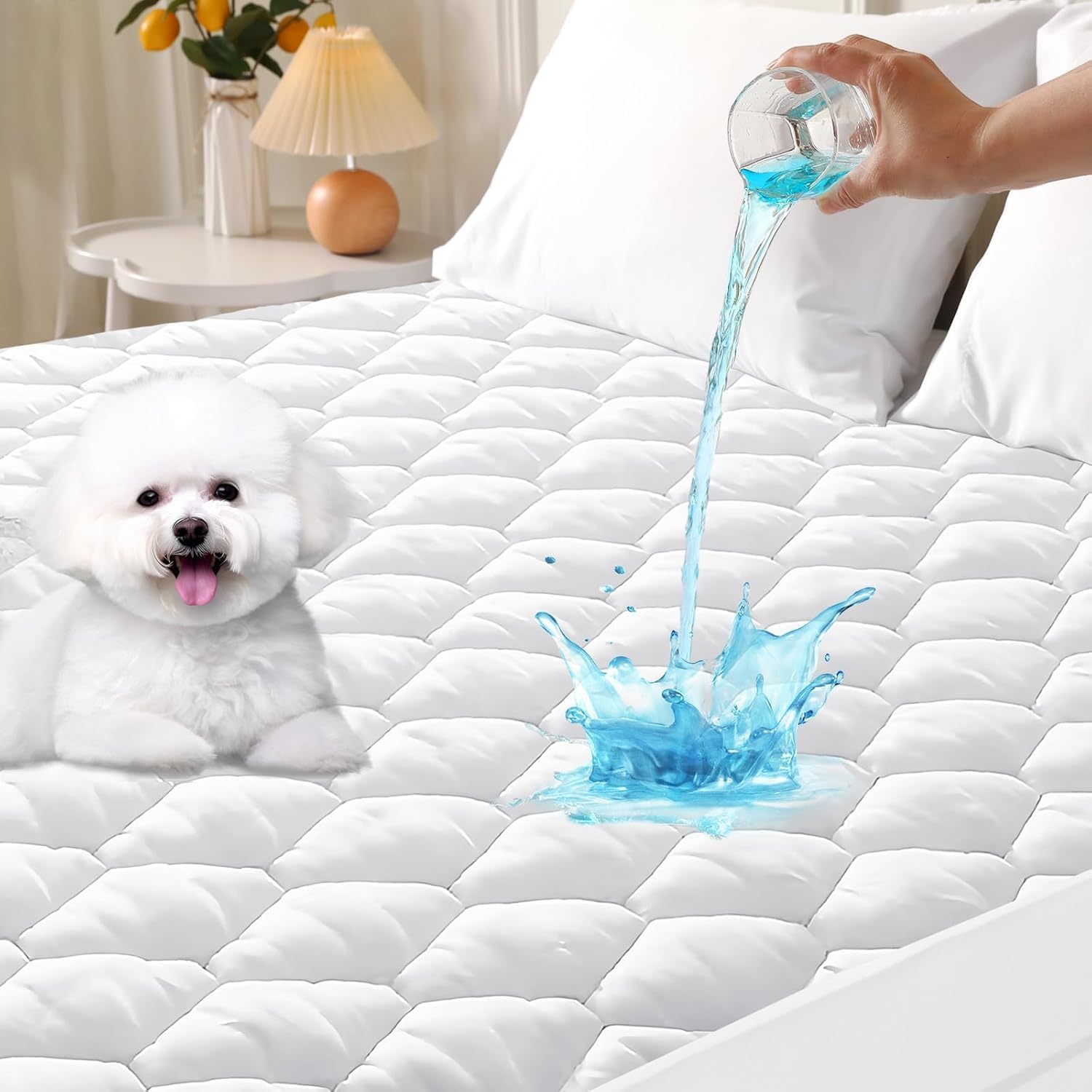 MUXHOMO King Size Waterproof Quilted Mattress Protector