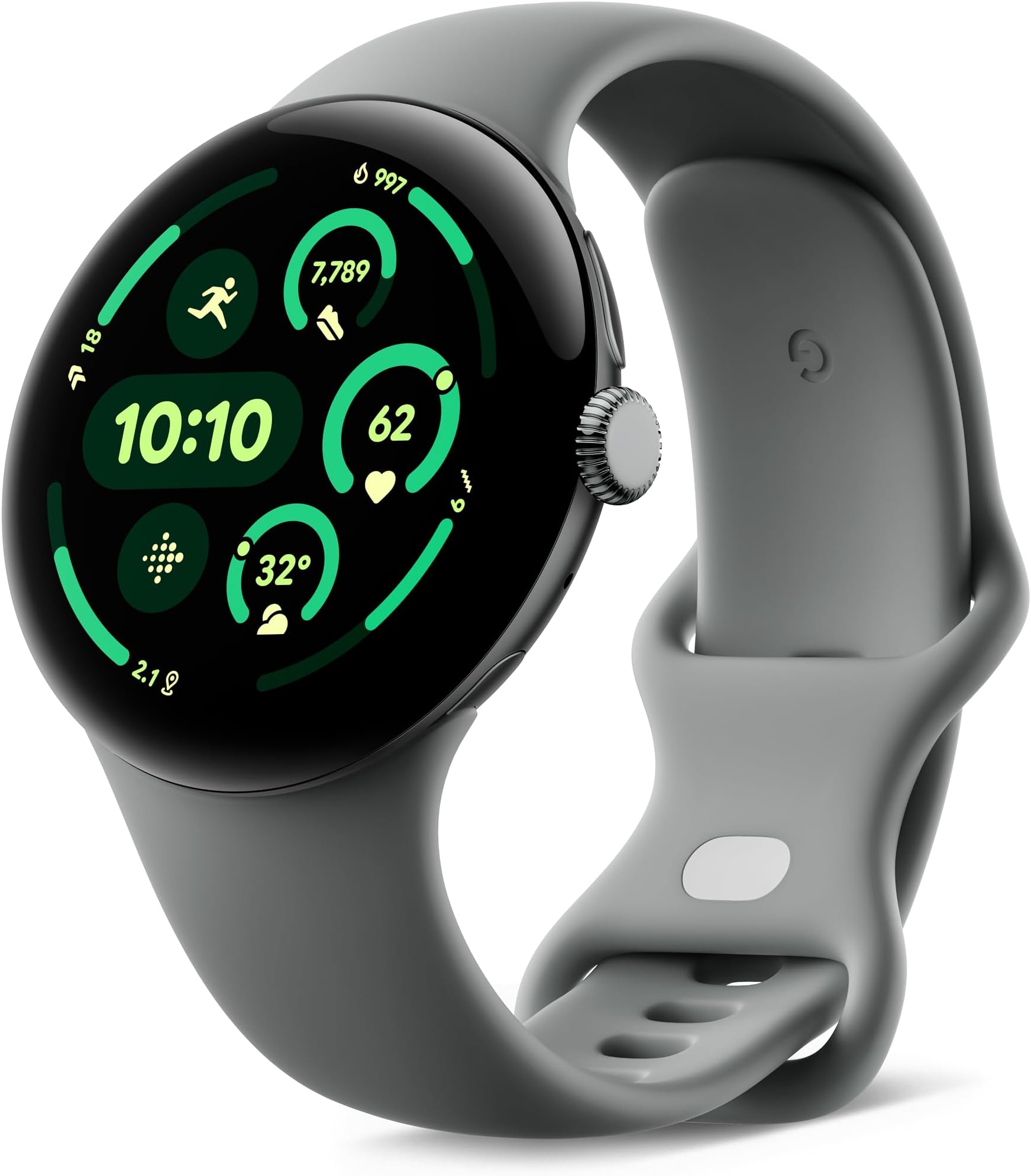Google Pixel Watch 3 (45 mm) – Android smartwatch with heart rate tracking, advanced running from Fitbit, fitness insights, 24-hour battery – Matte Hazel Aluminium Case – Hazel band – LTE