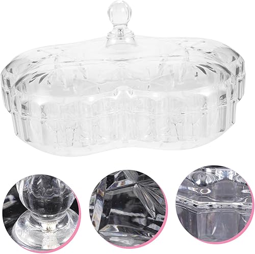 Miniatura 5 de NOLITOY 1pc caja de perro caja de dulces de vidrio PP para girar plato