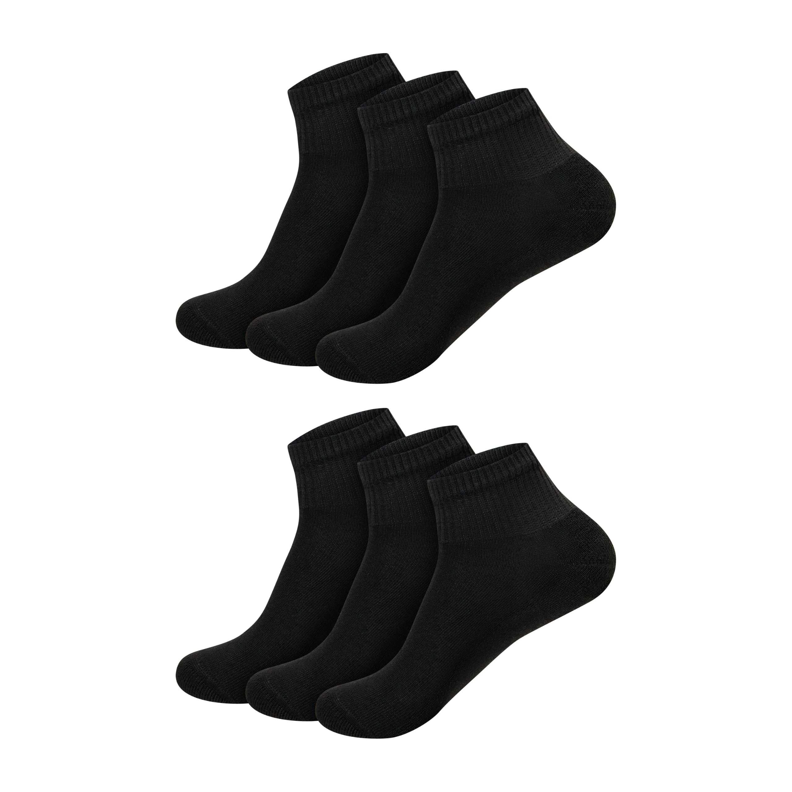 Hanes Ultimate Women's 6-Pack Ankle Socks, Black, 5-9