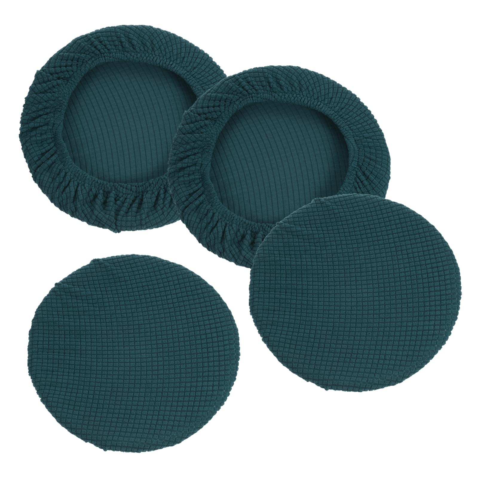 PATIKIL 11" Round Bar Stool Cover, 4 Pack Washable Elastic Stool Cover for Diameter 11"-13" Chair, Lake Blue