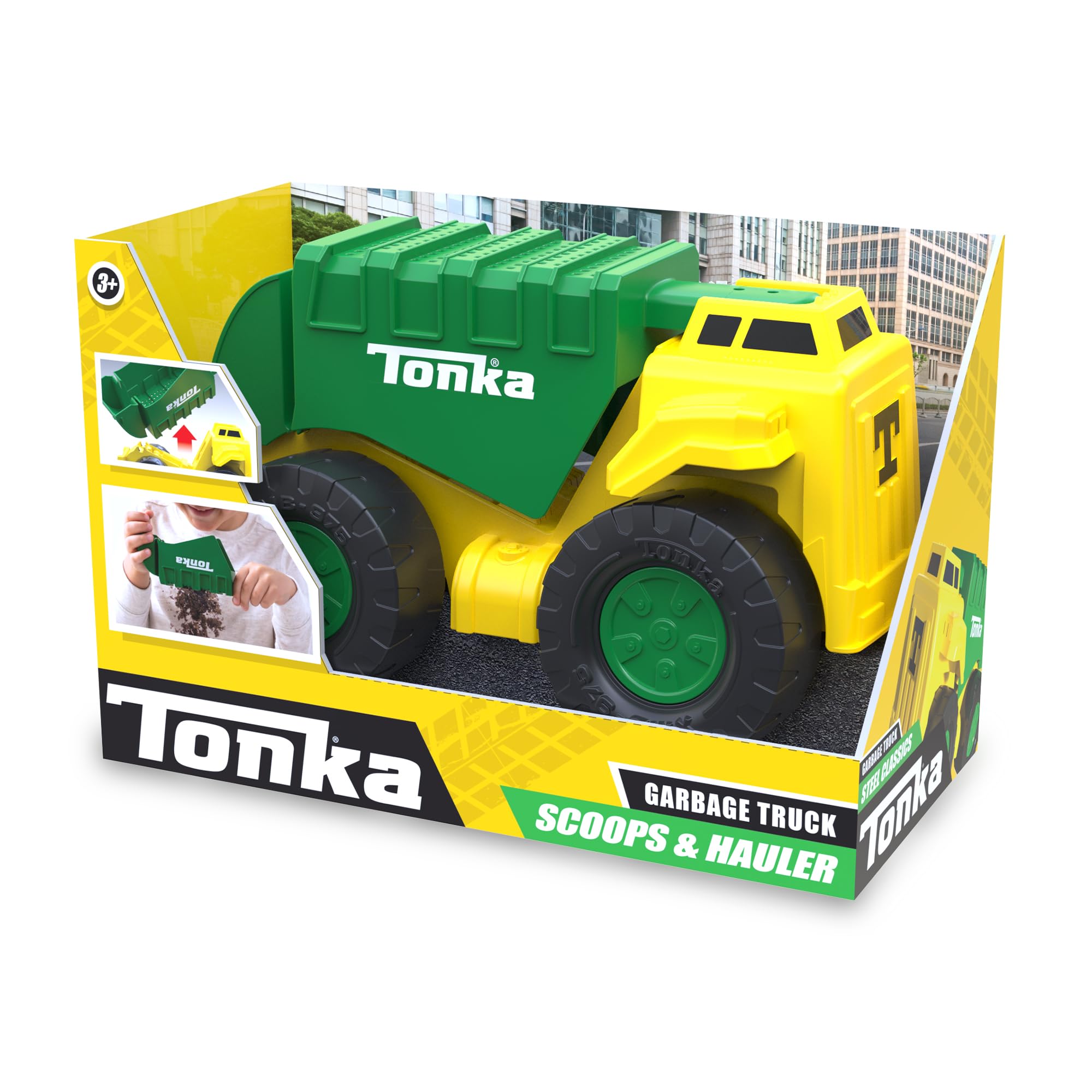 Basic Fun Tonka Playset - Caschetto E Secchiello Per Costruzioni, 25 Blocchi Grandi, Gioco Da Muratore Per Bambini 2+ Anni, Scatola FFP