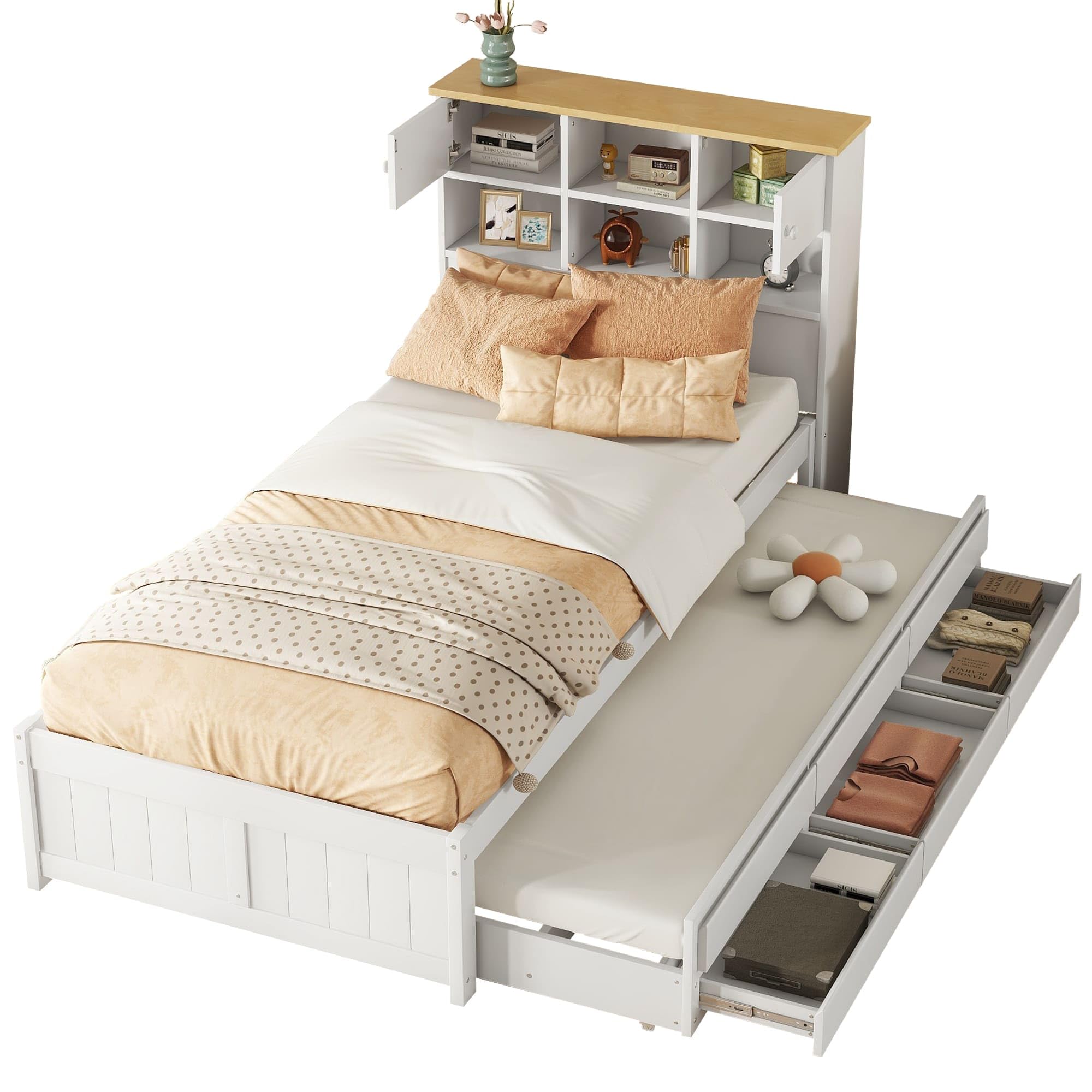 Letto a scomparsa verticale 90 x 200 cm con rete a doghe, multistrato