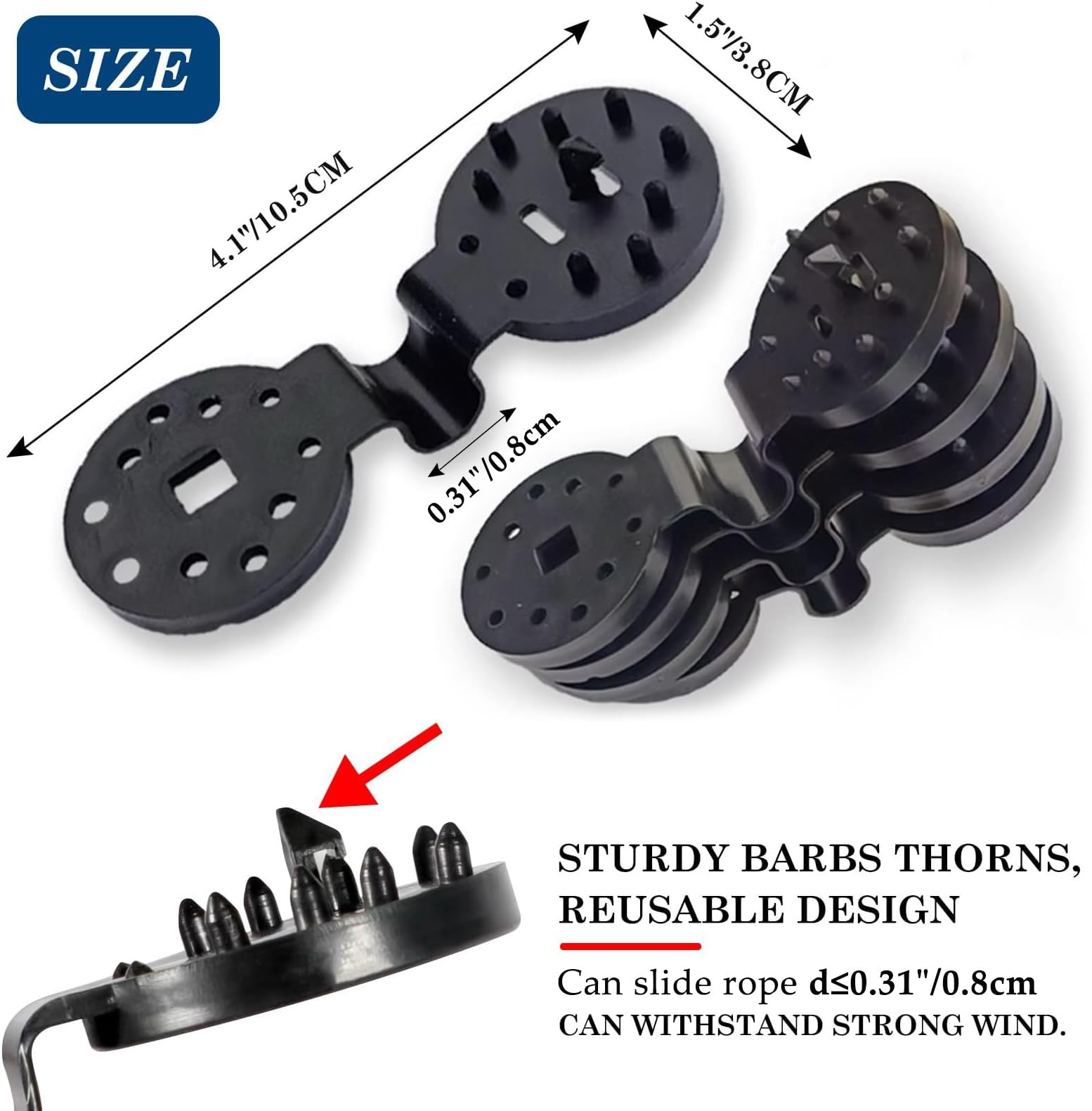 100 Pezzi Clip in Plastica per Telo Ombreggiante, Clip di Fissaggio Speciale con Occhiello, Clip di Stoffa Dell'ombra, Accessori in Tessuto Ombreggiante per Serra Piante Rete Parasole Giardino