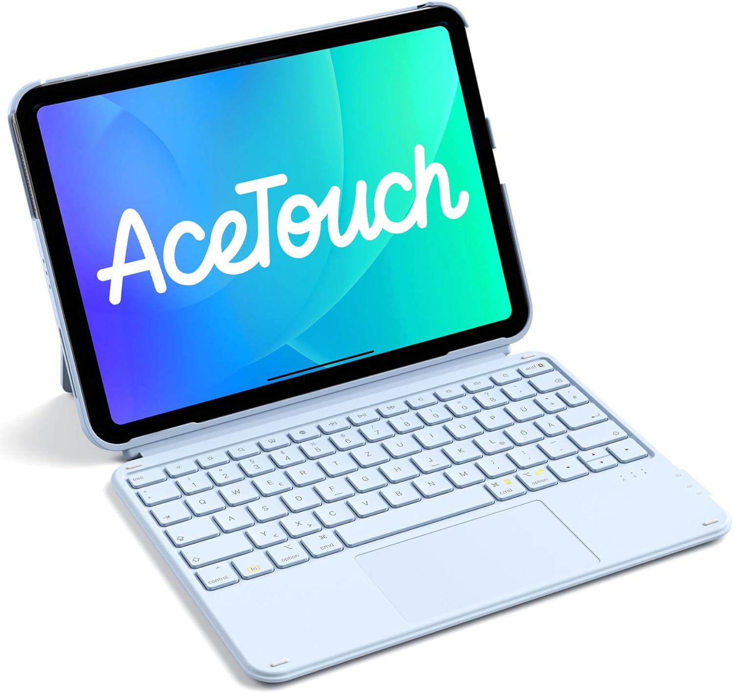 Inateck for iPad 11th/10th Gen Case with Keyboard,for iPad 10th(10.9")/11th Gen(2025 A16),Air 11" M3/M2,Air 6/5/4th,Pro 11 4/3/2/1th,Ultralight Detachable Keyboard with Touchpad, AceTouch Blue