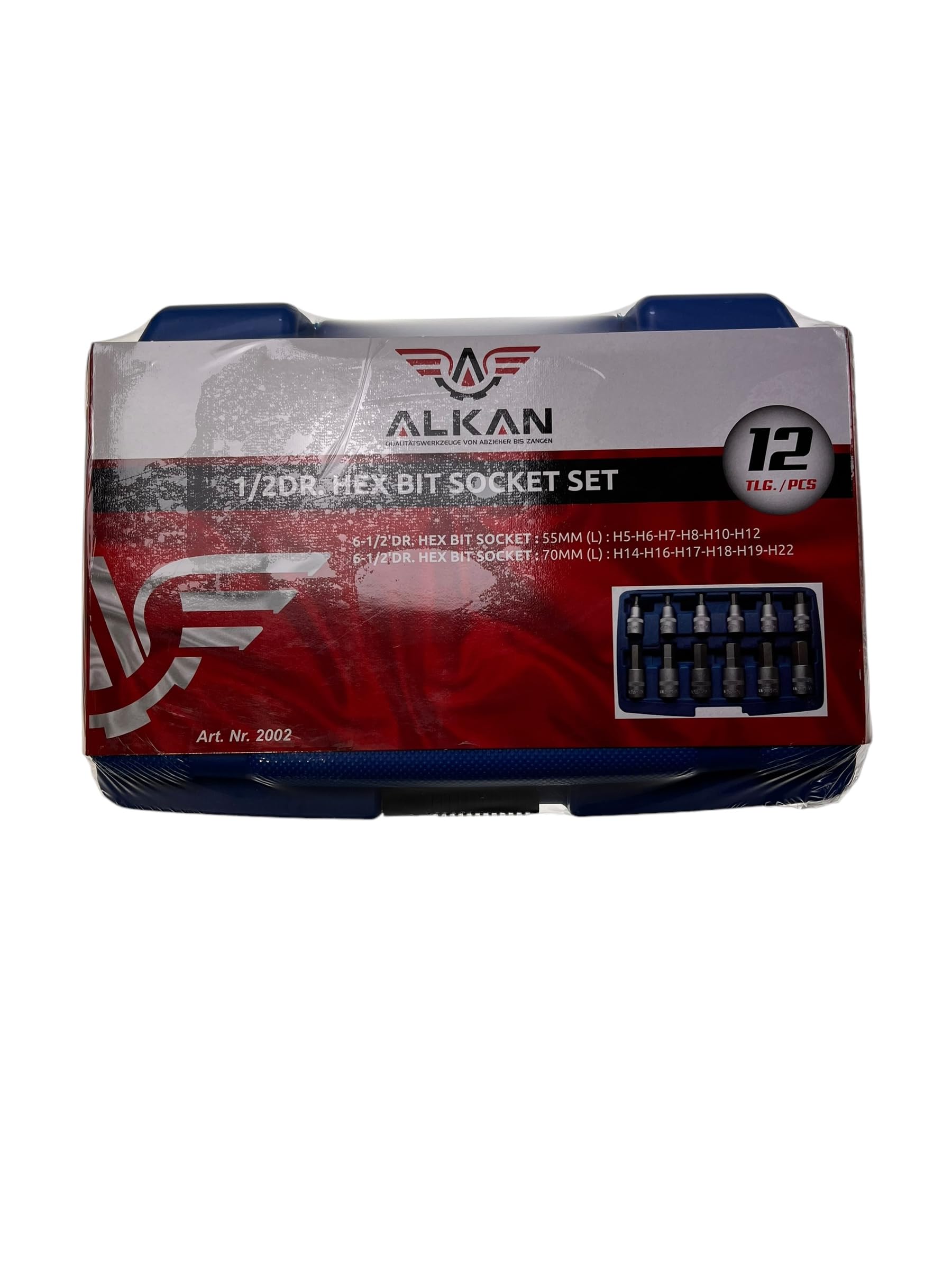 Kraft 12-tlg. Innensechskant Steckschlüsseleinsatz-Set – Größen 5-22 Mm, 1/2" Antrieb, Chrom-Vanadium-Stahl