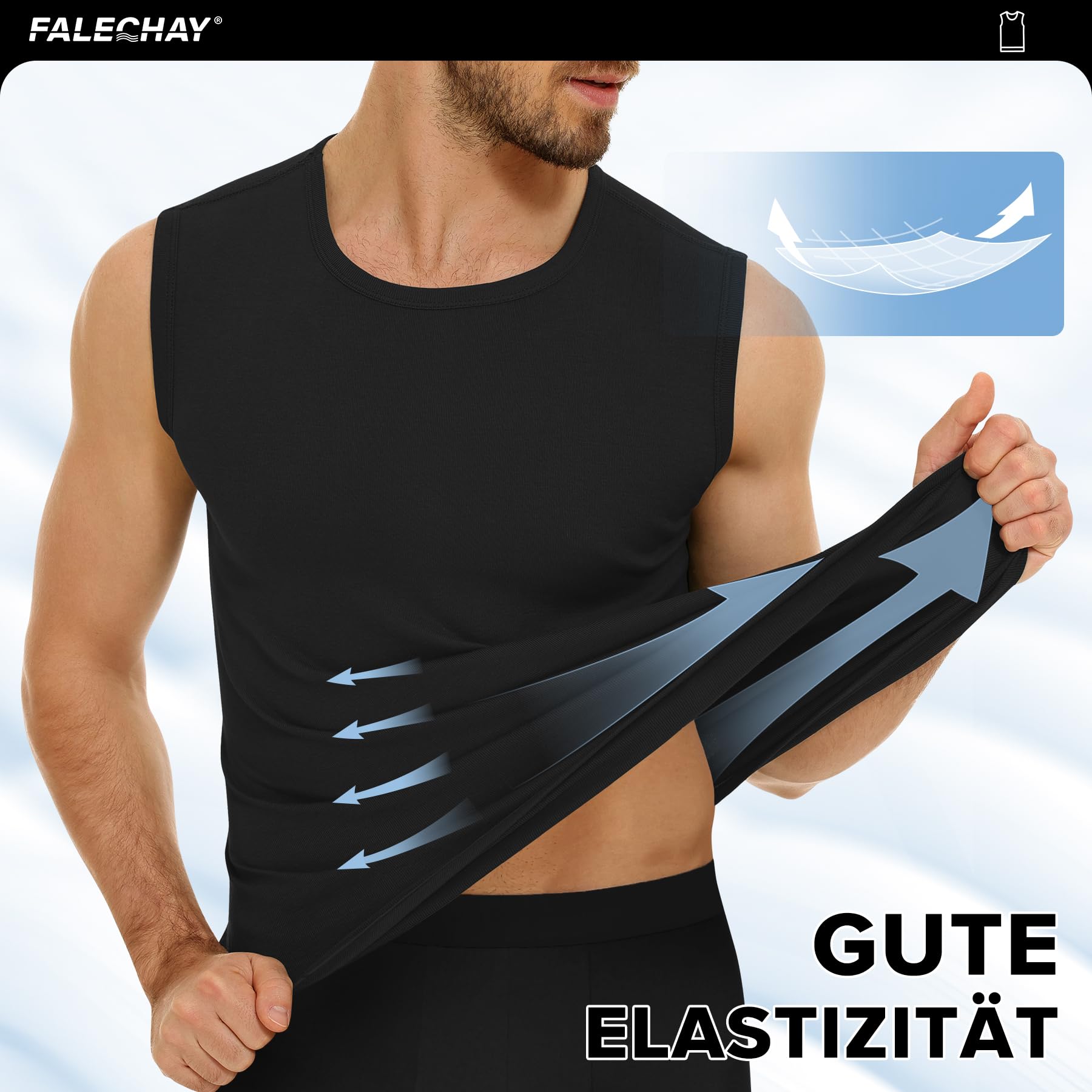 Falechay Pacco da 3 Canottiera Uomo 100% Cotone Canotta