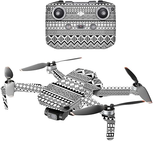 MightySkins - Compatible con DJI Mini 2 Dron portátil  Black Aztec  Funda protectora de vinilo duradera y única  Fácil de aplicar, quitar y cambiar