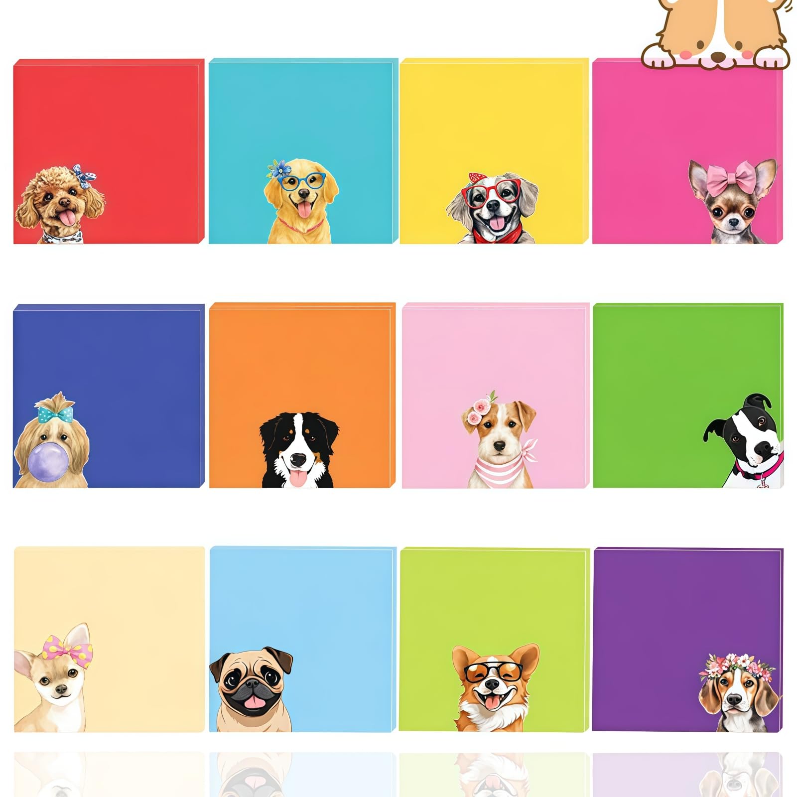 240PCS Cute Sticky Notes Set,Fun ANI/mal Stickers,Dog-Shaped Writable Notes Pack,Portable Sticky Note Set for Office,Cute Statio/Nery Novelty Notes,Self-Adhesive Pads,Wide Application(Dog)