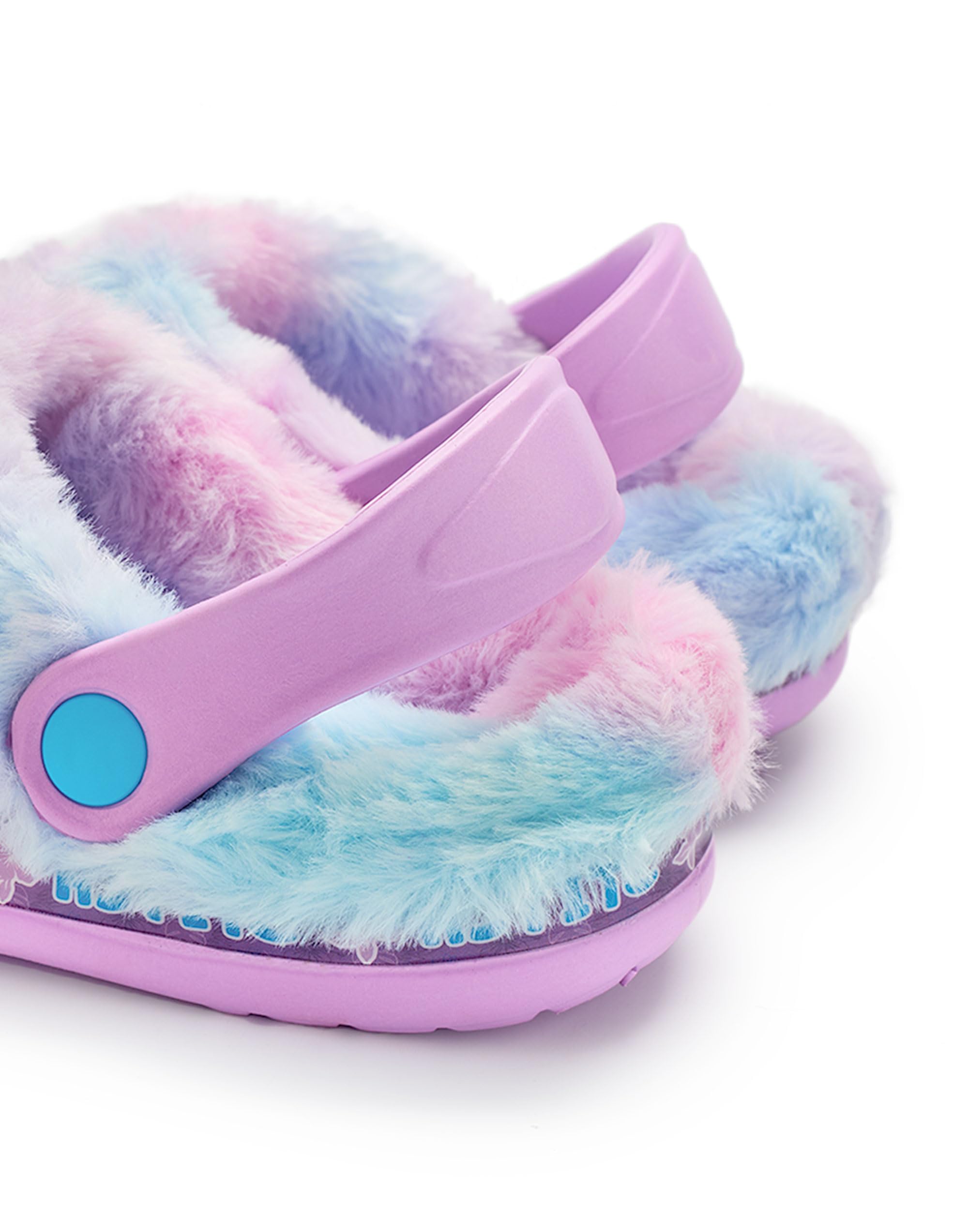 Disney Lilo & Stitch Girls Sabots | Slip-Ons en Caoutchouc pour Enfants avec breloque de Personnage Stitch en Violet | Sandales doublées de Fourrure pour Enfants avec Bride de Talon et imprimé Fleur