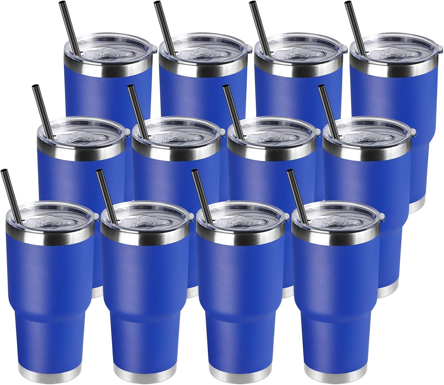 DOMICARE 30 oz Tumbler with Lid and Straw, Stainless Steel