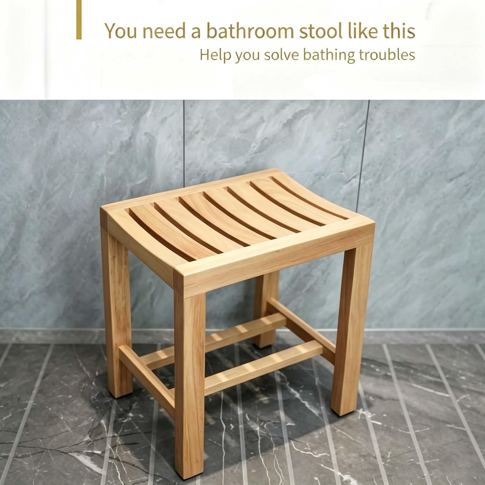 Taburete Ducha, Impermeable banqueta baño，Madera Maciza Antideslizante, Ancianos sillas para la Ducha para hoteles, saunas, spas, Personas Mayores