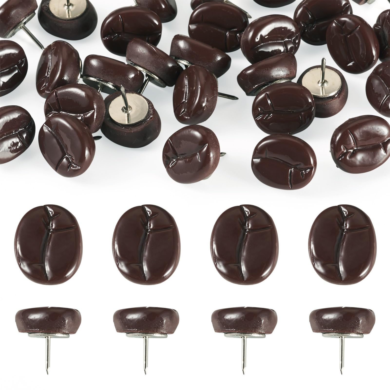 Sparkeads 30 pcs Coffee Bean Resin Drawing Pins — image 1