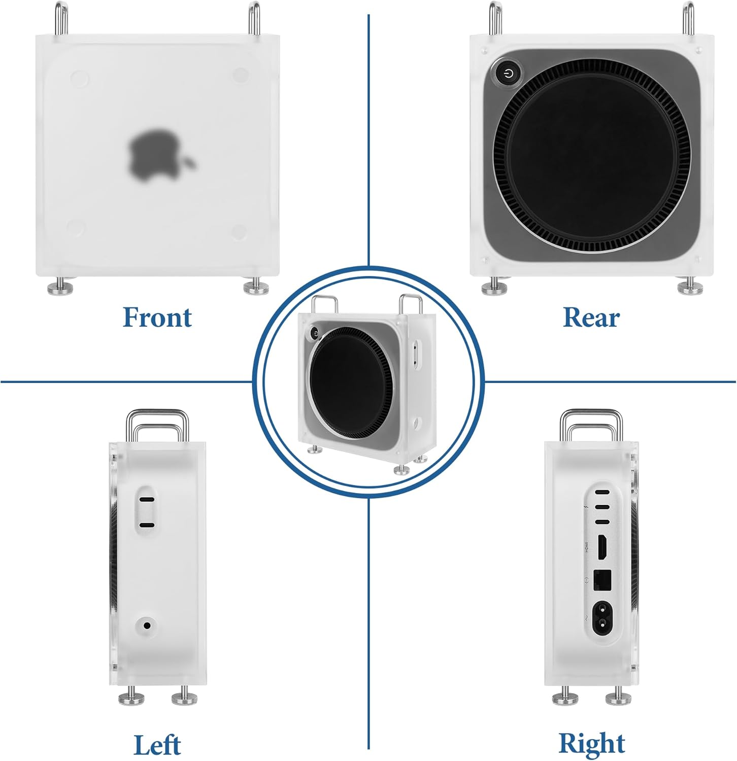 Geekria Chassis Stand, Acrylic Computer Case Holder, Compatible with Apple 2024 Mac mini M4 / M4 Pro Mount, Desktop Accessories, Optimized Heat Dissipation (Frosted)