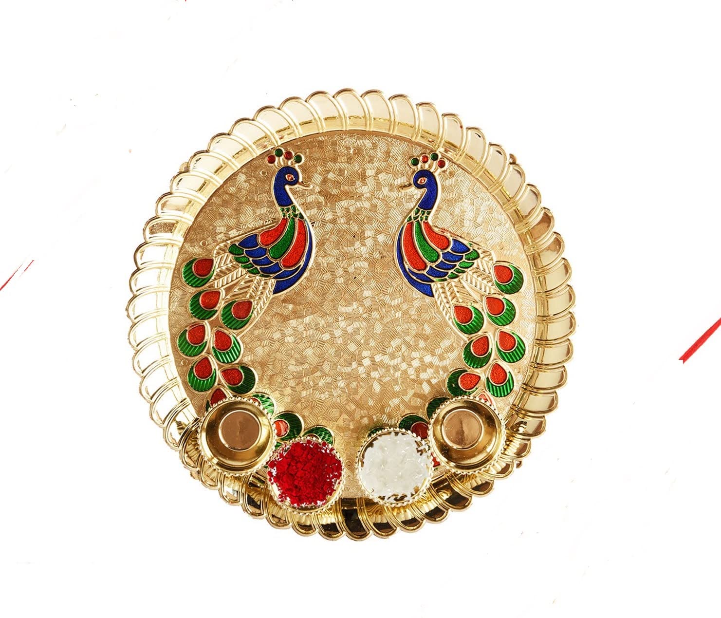 Buy Acrylic Peacock Shape Pooja Thali/Tilak thal/Rakhi Platter/Puja Plate/Engagement Ring