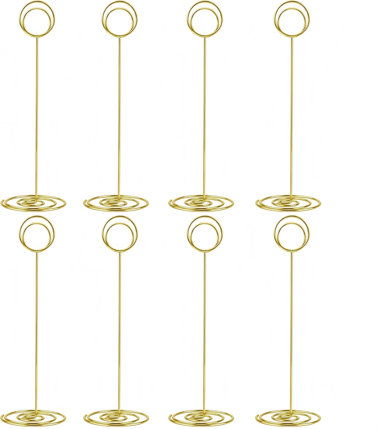 Radezon 20 Pack 8.75 inch Tall Table Number Holders Place Card Holder Table Picture Holder Wire Photo Holder Clips Picture Memo Note Photo Stand (Gold)