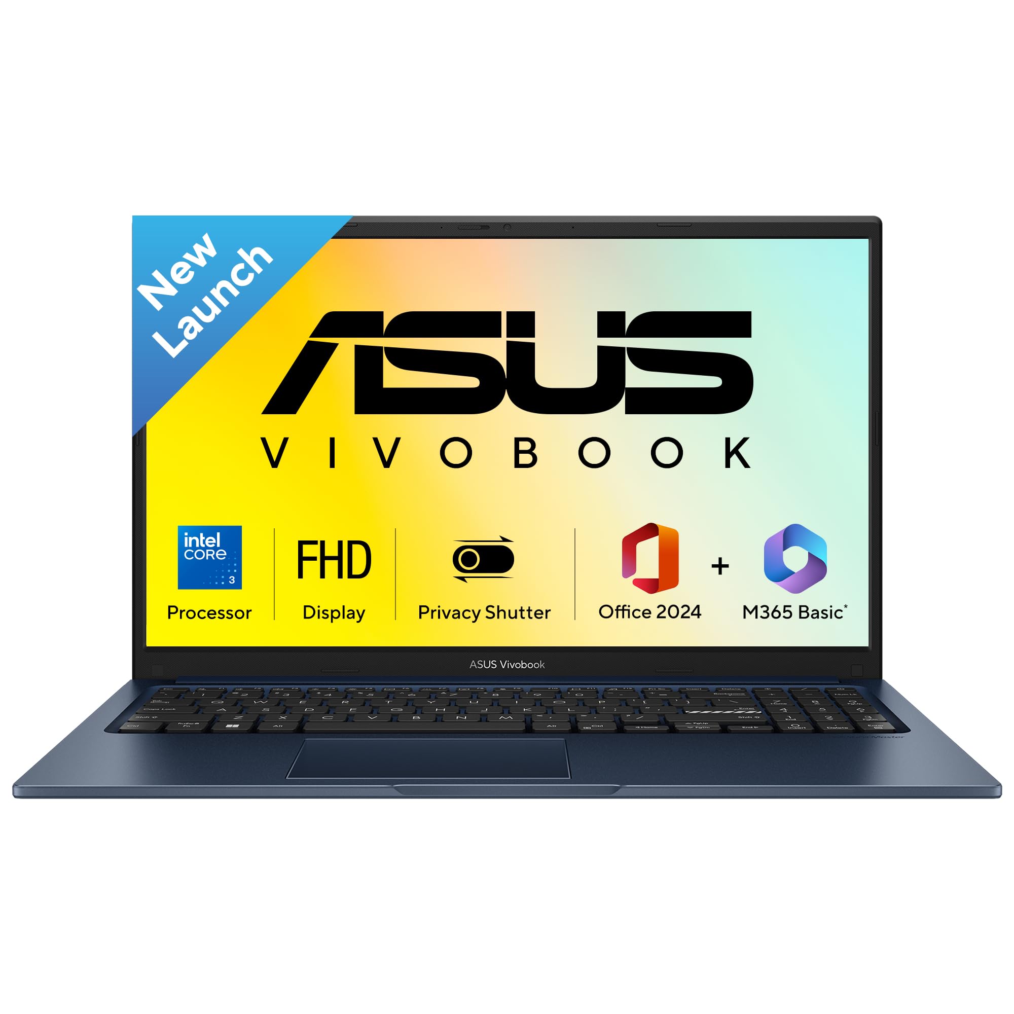 ASUS Vivobook 15 (2026),Intel Core 3 100U Processor,Intel iGPU,8GB RAM,512GB SSD,FHD,15.6"(39.6 cm),Windows 11 Home,M365 Basic(1Y),Office 2024,Quiet Blue,1.7 Kg,X1504VAP-IN006WS,Thin & Light Laptop-image-6