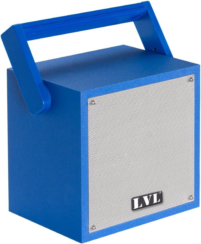 Wireless Bluetooth Speaker, Outdoor Bluetooth 4.1 Portable 3W Speaker with Carrying Handle and Super Sound, Wooden Design, LVL(Blue)