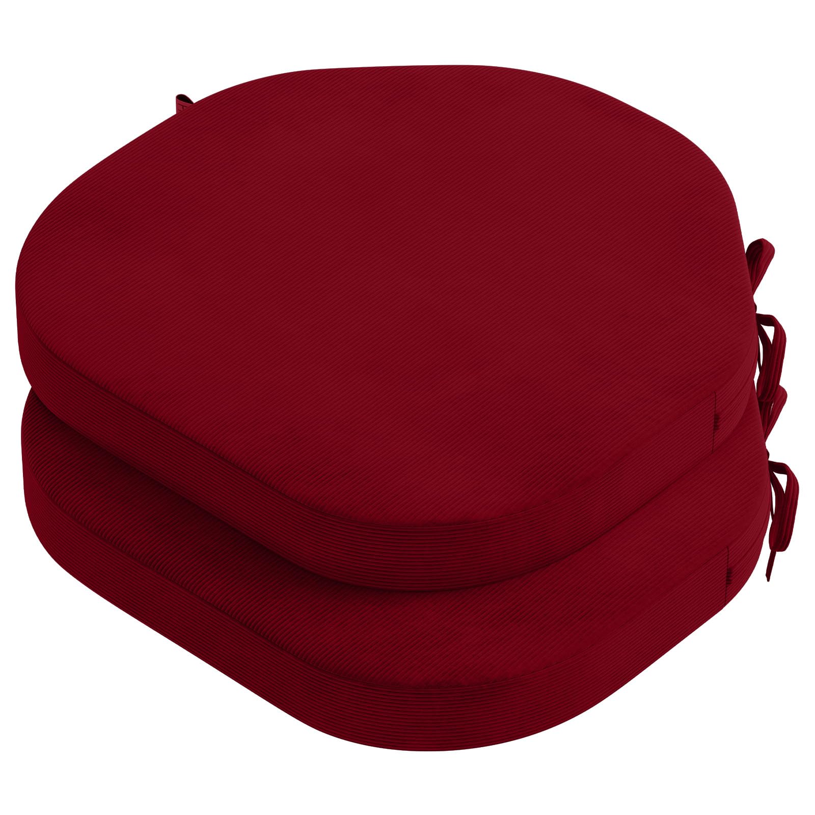 PRIMEPATIO Seat Cushions for Dining Chairs Set of 2, 5cm thick Chair Pads with Ties for Kitchen Garden Living Room, Slip Resistant Indoor Outdoor Seat Cushion, Red, 40x40cm