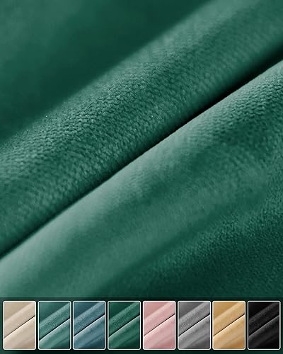 Miniatura 7 de Cortinas de terciopelo verde esmeralda de 96 pulgadas de largo con ojales, súper suaves, reducen el ruido, gruesas filtrantes de luz, para sala de