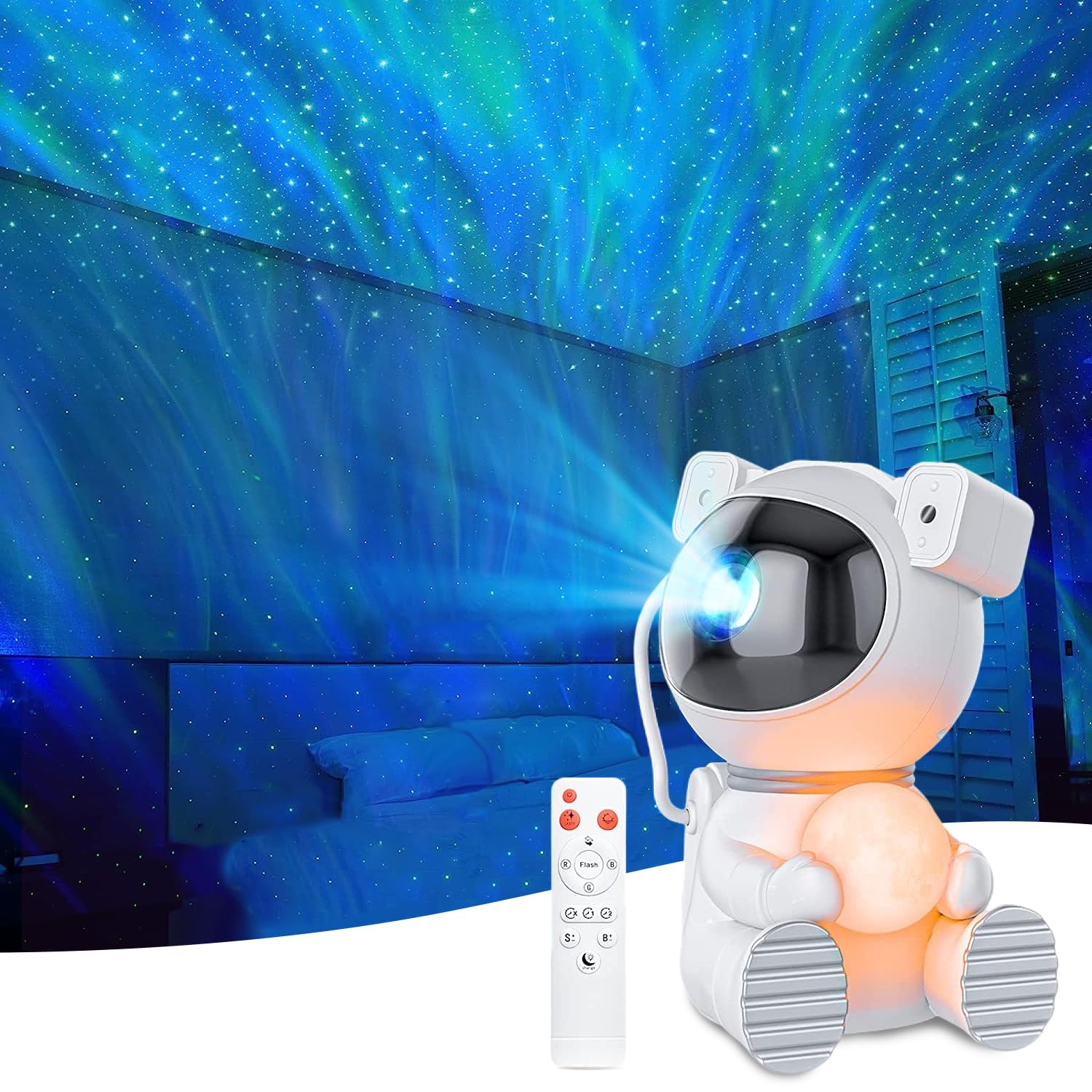 Exrp Astronaut Light Projector, Galaxy Projector for Bedroom, Star Projector with Moon Lamp, LED Nebula Night Light for Kids, Room Decor, Party, Gift
