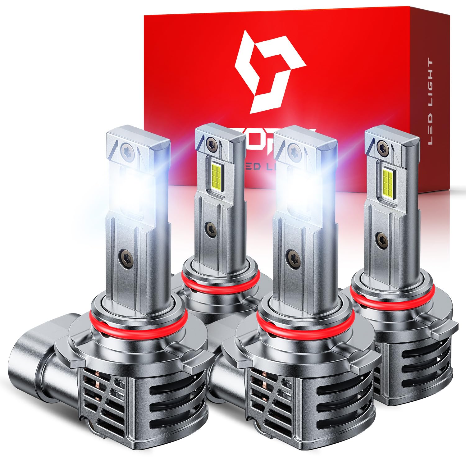 TOPIK 9005 9006 LED Light Bulbs Combo,[Upgraded-Gen] 80,000LM 900% Super Brighter, HB3 HB4 Light Bulbs, Plug N Play, 20+ Years Long Lifespan, No Flicker, 99% Canbus Ready, Pack of 4