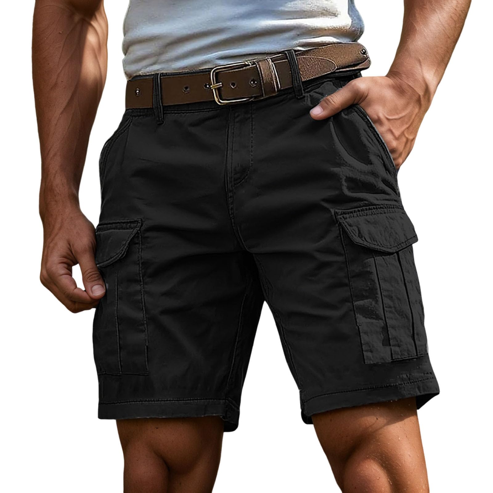 Bermudas Hombre Verano Montaña Casual Bolsillos Bermudas Senderismo Multibolsillos Trekking — view 11