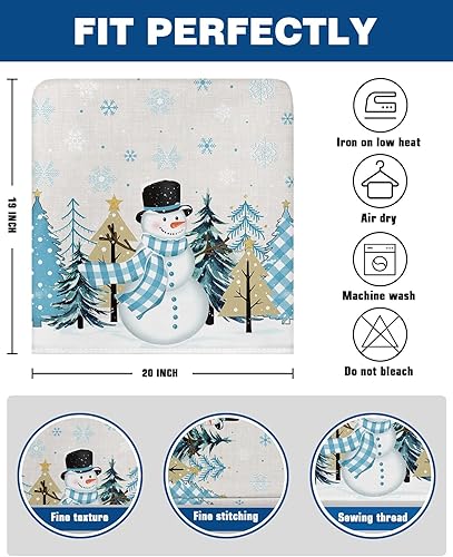 Vista 70 de Fundas para sillas de Navidad de muñeco de nieve rojo, 4 piezas, fundas para respaldo de sillas de comedor, fundas protectoras de silla de árbol