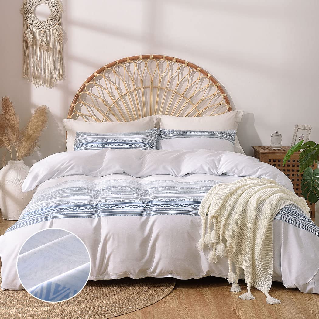 Tokokimo 4PCS Duvet Cover Sets King Size Bedding Sets, Botanical Branches Printed Grey Kingsize Duvet Cover Sets with Pillowcases and Extra Fitted Sheet, Soft Microfiber King Size Bedding Sets — view 34