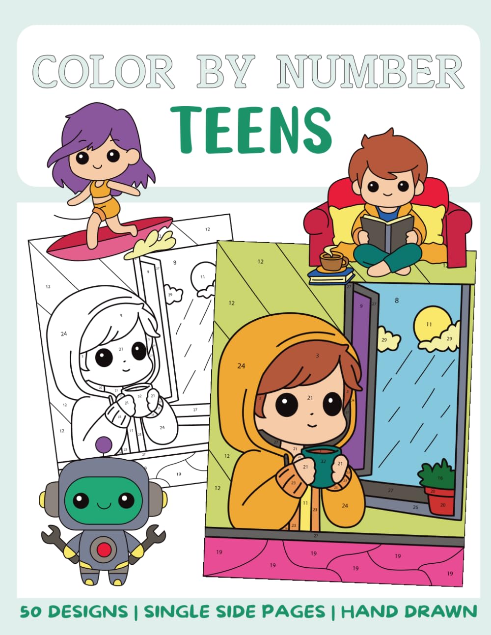 Color By Numbers Book for Teens: Big and Easy Coloring Book by Numbers for Teens (Color By Number for Kids)