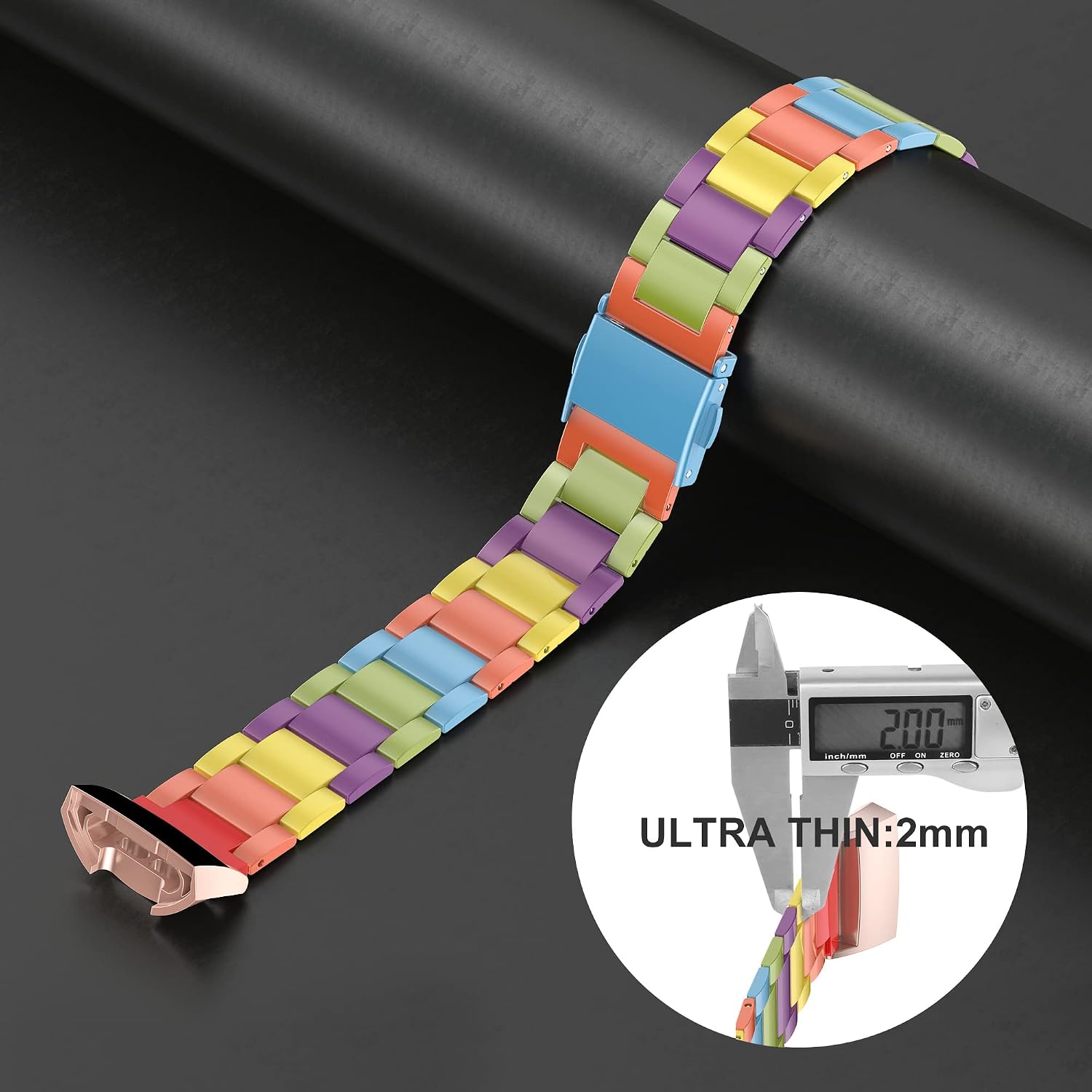 Wearlizer Stainless Steel Compatible with Fitbit Charge 3/Fitbit Charge 4/Charge 3 SE BandsWomen Men,Ultra-Thin Lightweight Replacement Band Strap Wristbands Accessories for Fitbit Charge 3 (Colorful)