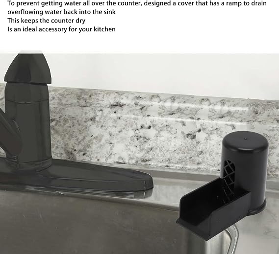 Dishwasher Air Gap Cover with Ramp Overflow Spout Extender for Sink