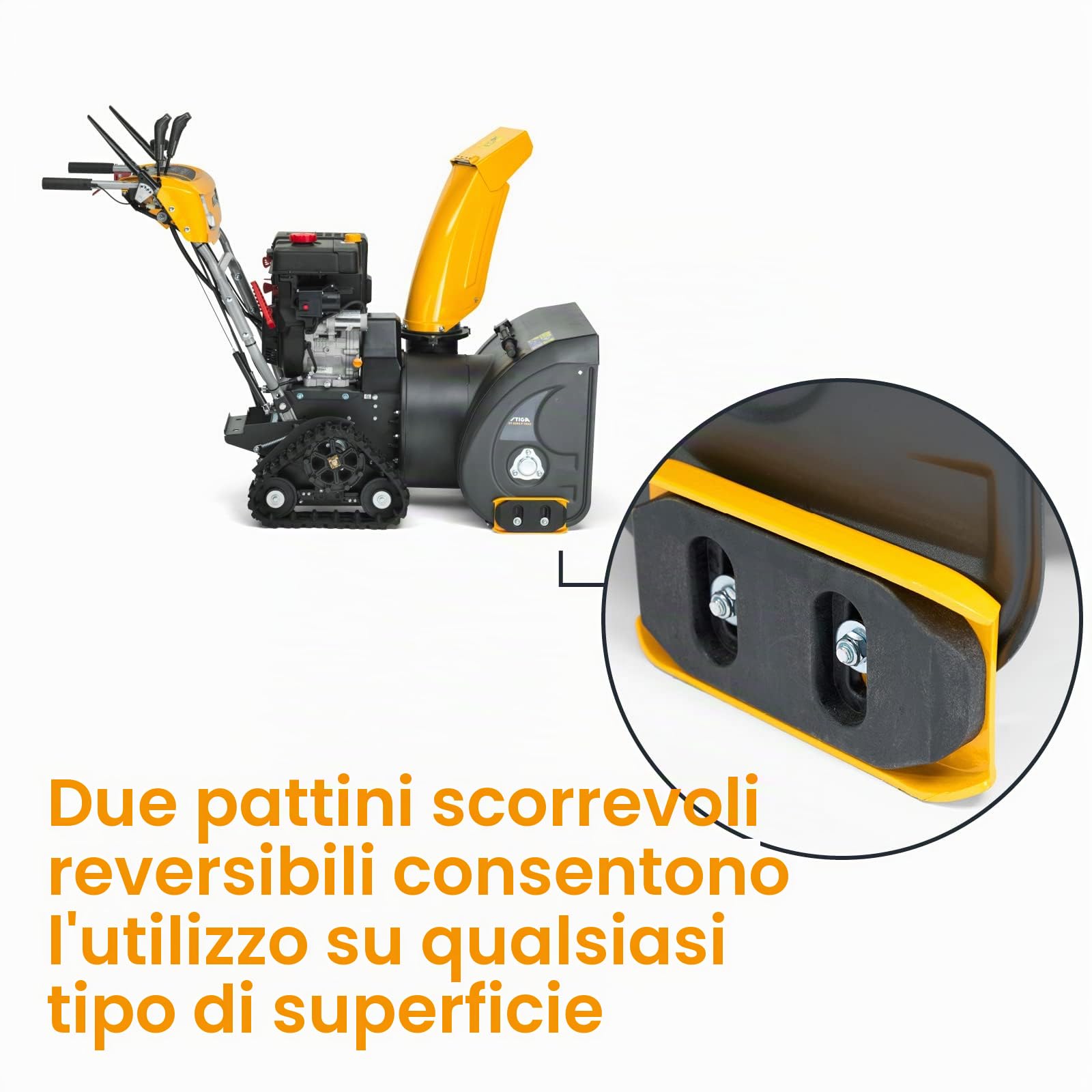 STIGA Spazzaneve ST 5266 P TRAC a due stadi - motore a scoppio da 302 cc, ampiezza di lavoro di 66 cm, trazione cingolata, impugnatura riscaldata, luce a LED