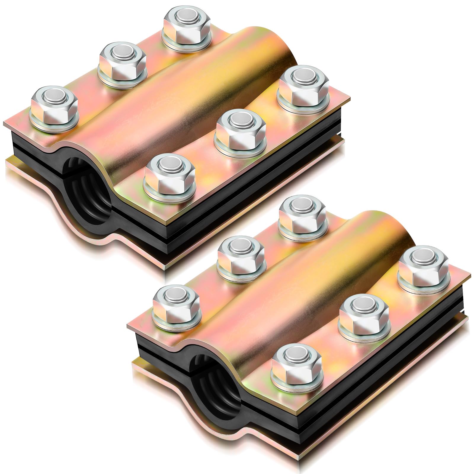 MorningRo 2 Pcs Water Pipe Repair Clamp for 1/2'' Pipe (0.84'' Outer Diameter) of PE PVC PPR Steel Iron Length 4 Inch Steel Leak Sealer