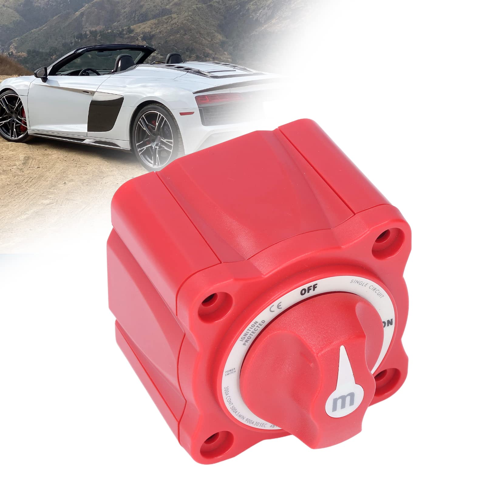 Interruttore della Batteria Scollegamento Batteria 300A Kill Switch ON/OFF Isolatore di Alimentazione a Circuito Singolo IP66 Accessorio Impermeabile per Rimorchio per Camion Auto Barca Marina RV