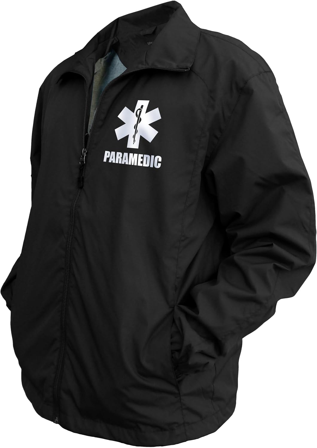 Smart People Clothing Paramedic Zipped up Windbreaker with Reflective Decorations Front and Back