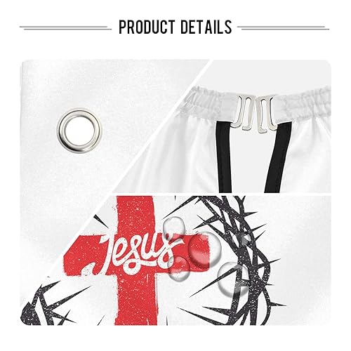 Miniatura 3 de ALAZA Capa de peluquería profesional de 55 x 65 pulgadas, diseño de cruz cristiana de Jesús impermeable, con cierre a presión, para hombres y mujeres