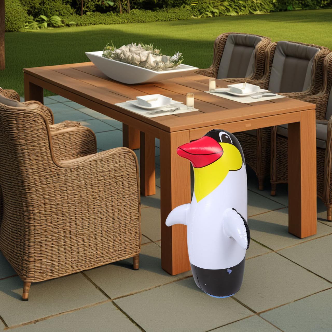 BESPORTBLE Jouet pingouin gonflable pour garçons et filles - Motif animal interactif - Pour l'intérieur et l'extérieur - Grande décoration de jardin - Design de pingouin mignon - Jouet pour garçons et