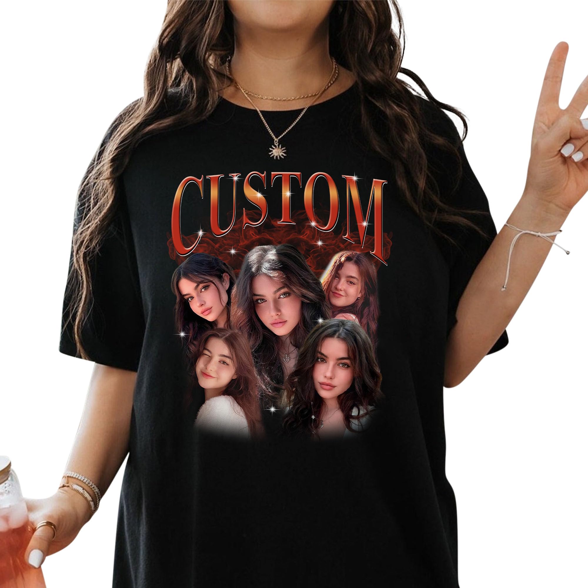 LASFOURCustom Bootleg Rap Tee, I Love My Wife Shirts for Men, Vintage Graphic Shirt with Faces On Them Custom