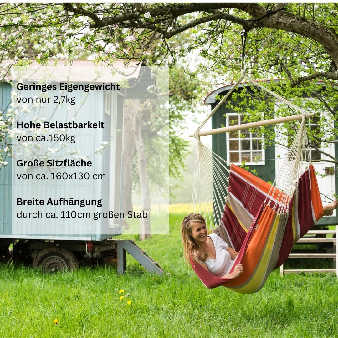 Amazonas Hammock AZ-2030150 Brasil Poltrona Sospesa Acerola, Arancione, 130x110x160 cm