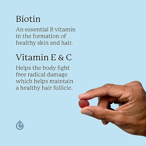 Miniatura 2 de Gomitas biotina para el cabello, multivitamínico vegano, sabor a cereza y cítricos, 60 unidades, suministro para 30 días