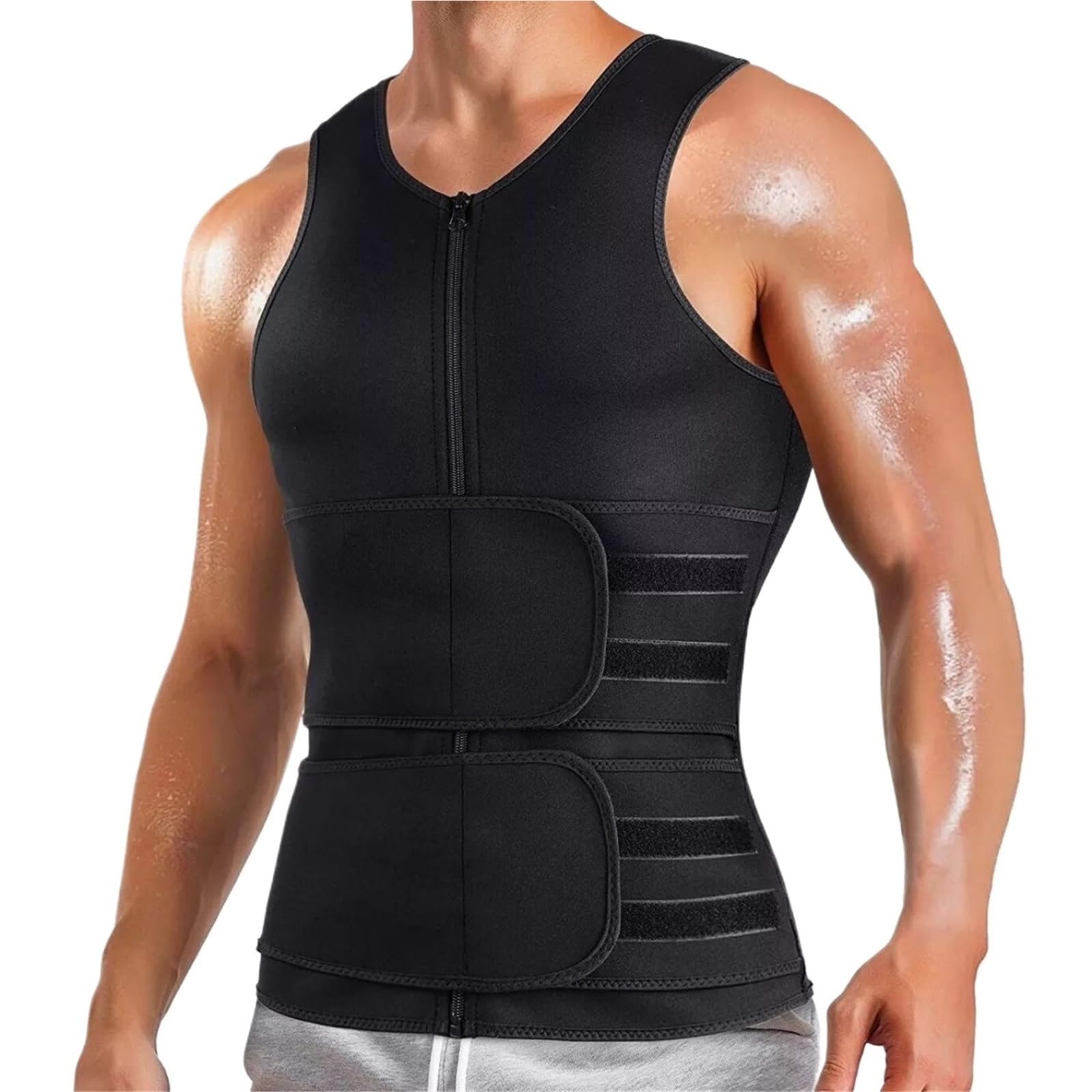 Fajas Reductoras Shapewear 1 corsé for hombre, entrenador de cintura, chaleco moldeador adelgazante for hombre, correa con cremallera, camiseta sin mangas correctora for abdomen, ropa moldeadora de fi