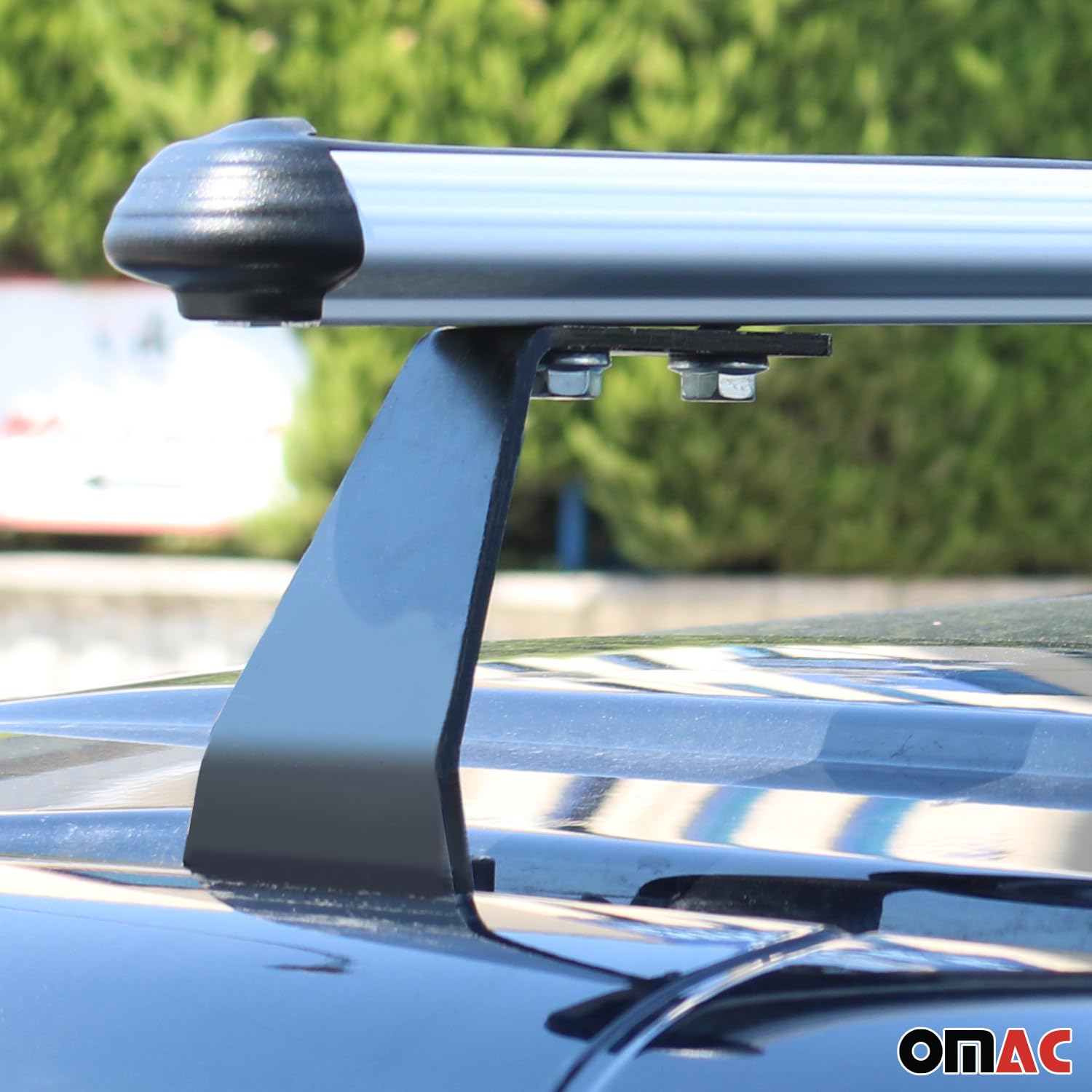 OMAC Heavy Duty Barras de Techo Transversales Compatibles con Ford Transit Courier I 2014-2023 – 2 Stangen – Aluminio Plata