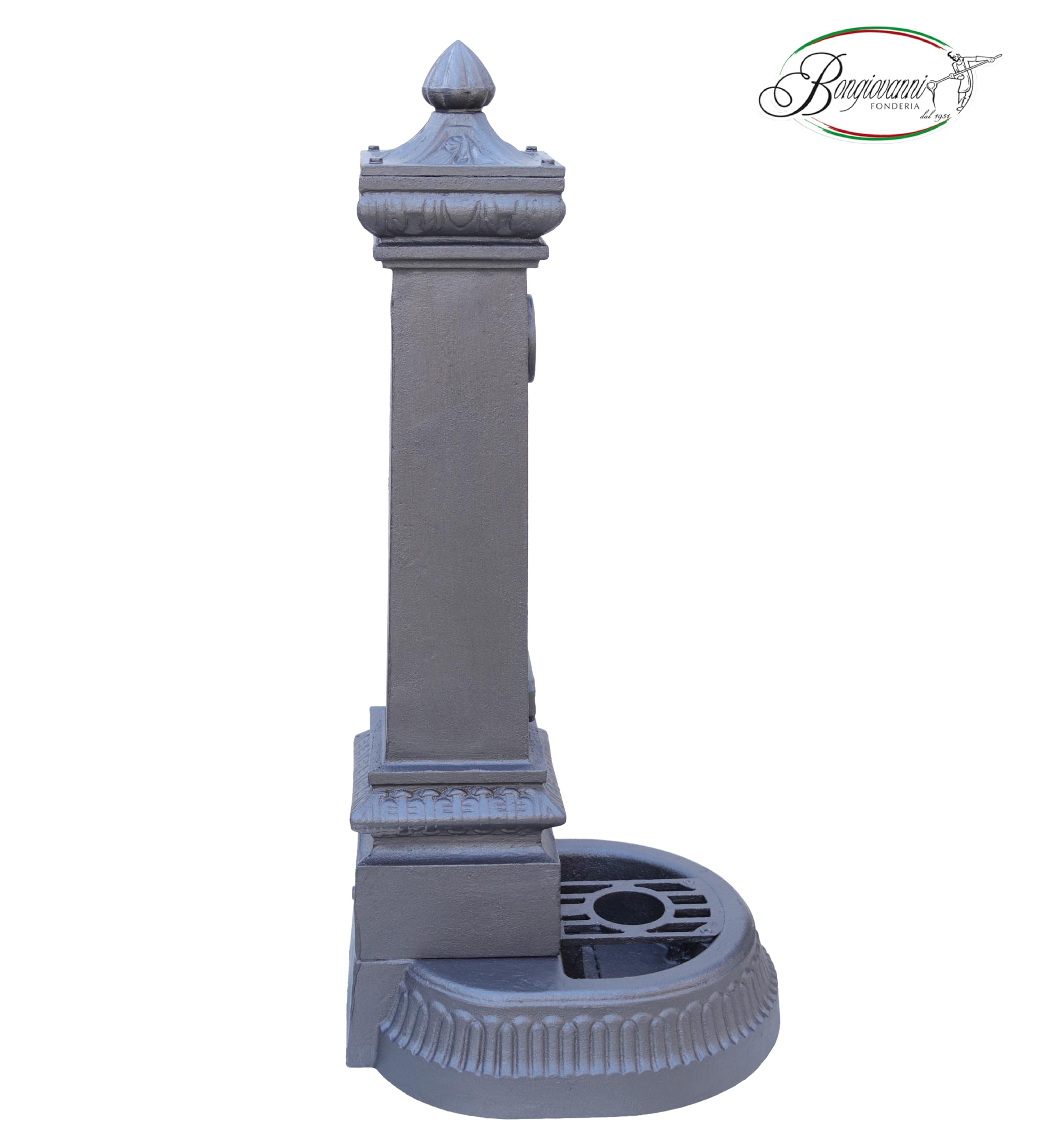 Fonderia Bongiovanni | Fontana Ghisa da Esterno | Fontana in Ghisa | Fontana a Colonna | per Casa Giardino | Parco Comune | Modello Milano | Altezza 100 cm | senza Rubinetto | Fontanella da Giardino