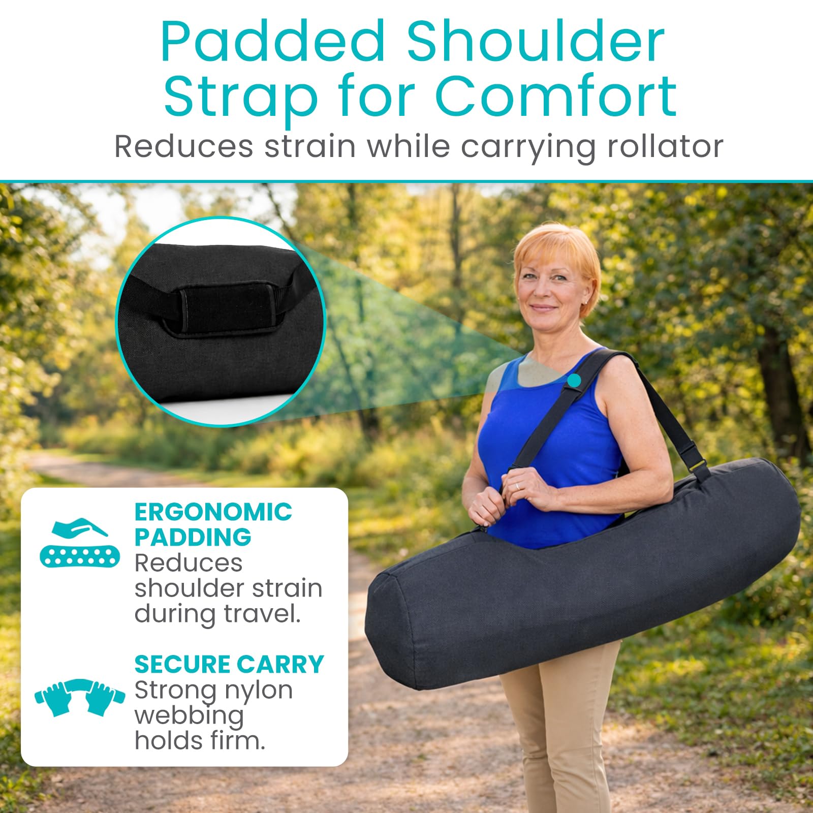 Vive Air Frame Carry Bag – Travel Cover Rollator (48"x16.9") — Amazon image 4